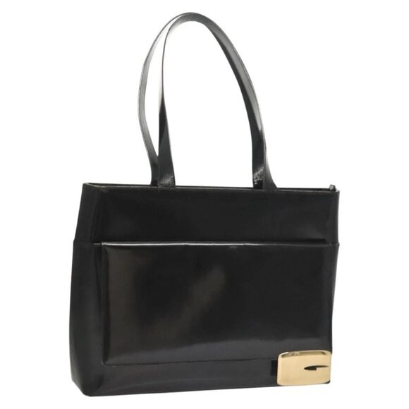 GUCCI Shoulder Bag Enamel Black Gold - Picture 4 of 16